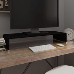 Vidaxl - Meuble TV/support pour moniteur 80x30x13 cm verre noir