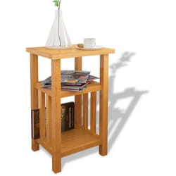 Vidaxl - Table d'appoint avec étagère à revues Chêne massif 27x35x55 cm
