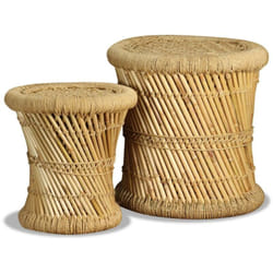Vidaxl - Tabourets lot de 2 Bambou et jute