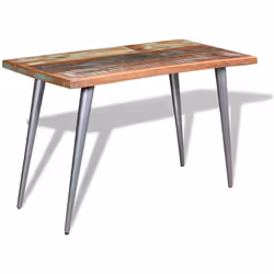 Cette table de salle à manger en bois de style vintage sera un accessoire unique à votre cuisine ou salle à manger. Sa constr ...