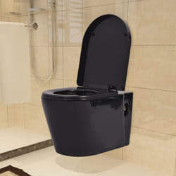 Vidaxl - Toilette murale Céramique Noir