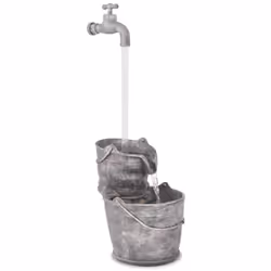 vidaXL Fontaine avec robinet et seaux Polyrésine - TU
