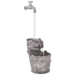 vidaXL Fontaine avec robinet et seaux Polyrésine - TU