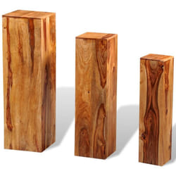 Vidaxl - Support de plantes 3 pcs bois massif marron