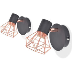 Vidaxl - Lampe murale 2 pcs E14 Noir et Cuivre