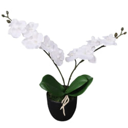 vidaXL Plante artificielle avec pot Orchidée 30 cm Blanc - TU