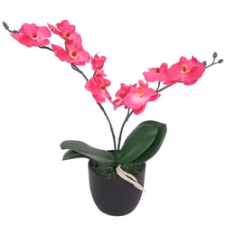 vidaXL Plante artificielle avec pot Orchidée 30 cm Rouge - TU
