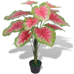 vidaXL Plante artificielle avec pot Caladium 85 cm Vert et Rouge