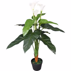 Ajoutez de la verdure à votre intérieur avec cette fleur lis Calla artificielle réaliste. La fleur lis Calla fait 85 cm de ha ...