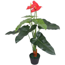 Vidaxl - Plante artificielle avec pot Anthurium 90 cm Rouge et Jaune