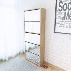 Description générale Ce meuble à chaussures moderne et élégant avec miroir offre une solution idéale pour éviter d'encombrer ...