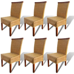 Vidaxl - Chaises à manger lot de 6 marron rotin naturel