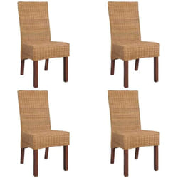 Vidaxl - Chaises à manger lot de 4 marron rotin naturel