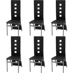 Vidaxl - Chaises à manger lot de 6 noir similicuir