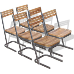 VidaXL Chaise teck - Lot de 6 - Bois Massif