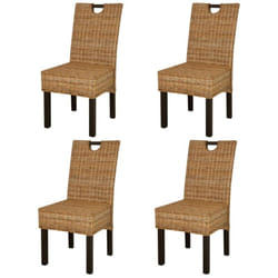 Vidaxl - Chaises à manger lot de 4 rotin Kubu bois de manguier