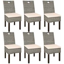 Vidaxl - Chaises à manger lot de 6 rotin Kubu bois de manguier