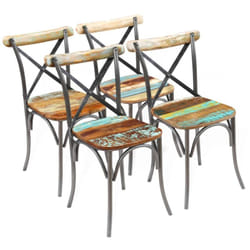 Vidaxl - Chaises à manger lot de 4 bois de récupération solide