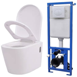 Vidaxl - Toilette murale avec réservoir caché Céramique Blanc