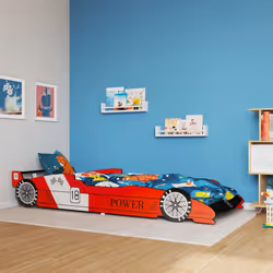 VidaXL 244464 Lit pour enfant Rouge Panneaux MDF, Bois