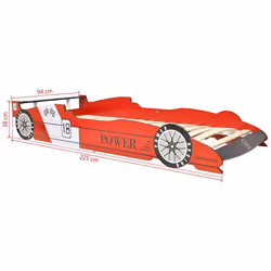 VidaXL 244464 Lit pour enfant Rouge Panneaux MDF, Bois - Vue supplémentaire 6
