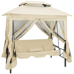 vidaXL Belvédère convertible en balancelle Blanc crème