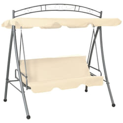Vidaxl - Balancelle convertible d'extérieur avec auvent Blanc sable