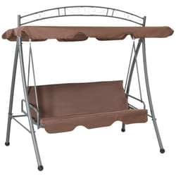 vidaXL Balancelle convertible d'extérieur avec auvent Café