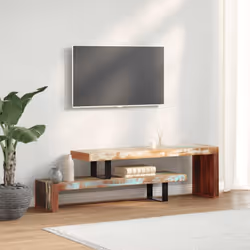 Description générale Ce meuble TV unique en bois se compose de deux parties empilables qui peuvent être disposées de différen ...