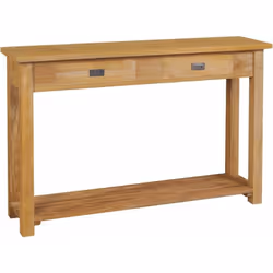 Cette table console de style colonial, fabriquée en teck massif, ajoutera une touche de charme rustique à votre intérieur. El ...