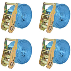 vidaXL Sangle d’arrimage 4 pcs 2 tonnes 6 m x 38 mm Bleu