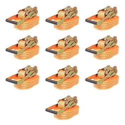 Vidaxl - Sangle d'arrimage à cliquet 10 pcs 2 tonnes 8 m x 50 mm Orange