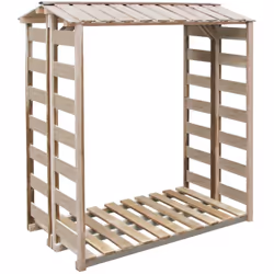 Cet abri de stockage en bois pour le bois de chauffage constitue une solution efficace pour stocker une grande quantité de bû ...
