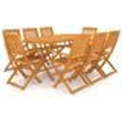 vidaXL Ensemble à manger d'extérieur pliable 9pcs Bois d'acacia solide - TU