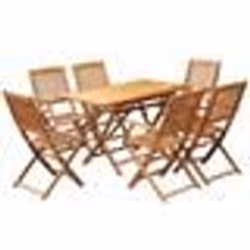vidaXL Ensemble à manger d'extérieur pliable 7pcs Bois d'acacia solide - TU