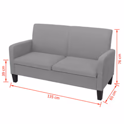 VidaXL 244708 canapé 2 siège(s) Gris - Vue supplémentaire 4
