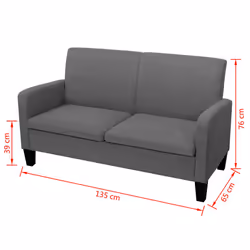 VidaXL 244709 canapé 2 siège(s) Gris - Vue supplémentaire 4