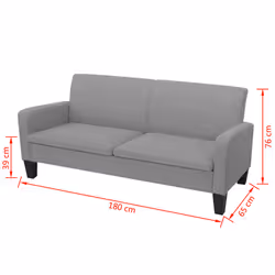 VidaXL 244711 canapé 3 siège(s) Gris - Vue supplémentaire 4