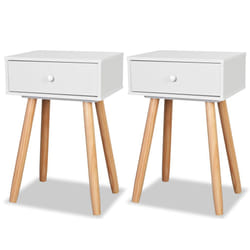 VidaXL 244740 Table de nuit et table de chevet Marron, Blanc