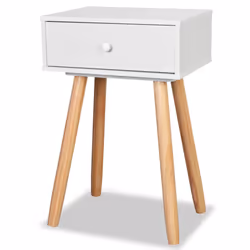 VidaXL 244740 Table de nuit et table de chevet Marron, Blanc