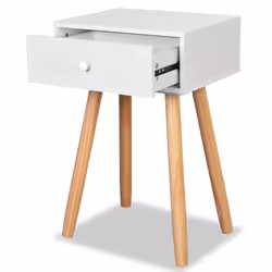 VidaXL 244740 Table de nuit et table de chevet Marron, Blanc - Vue supplémentaire 5