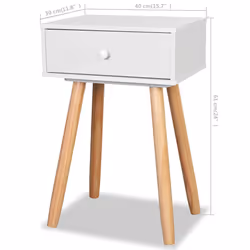 VidaXL 244740 Table de nuit et table de chevet Marron, Blanc - Vue supplémentaire 8