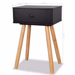 VidaXL 244741 Table de nuit et table de chevet Noir, Marron - Vue supplémentaire 8