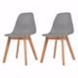 vidaXL Chaises à manger lot de 2 Gris Plastique - TU