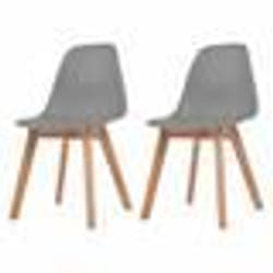 vidaXL Chaises à manger lot de 2 Gris Plastique - TU