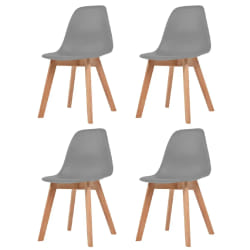 vidaXL Chaises à manger lot de 4 Gris Plastique - TU