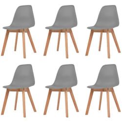 Vidaxl - Chaises à manger lot de 6 Gris Plastique