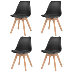 vidaXL Chaises à manger lot de 4 Noir Plastique - TU