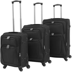 vidaXL Ensemble de valises souples 3 pcs Noir