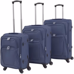 vidaXL Jeu de valises souples 3 pcs Bleu marine